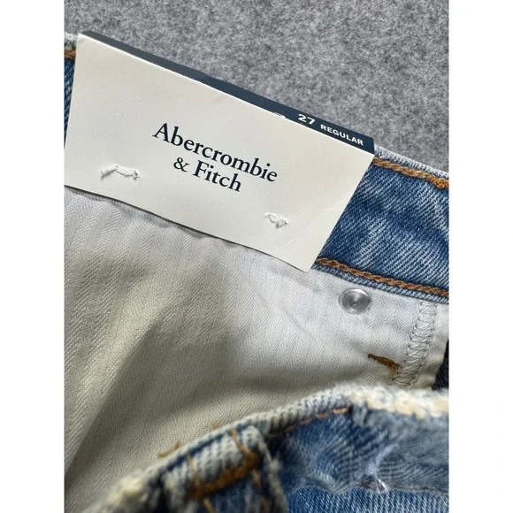 NWT Abercrombie Fitch The 90s Straight Mid Rise Jeans Women Size 27 Reguar - Picture 5 of 12